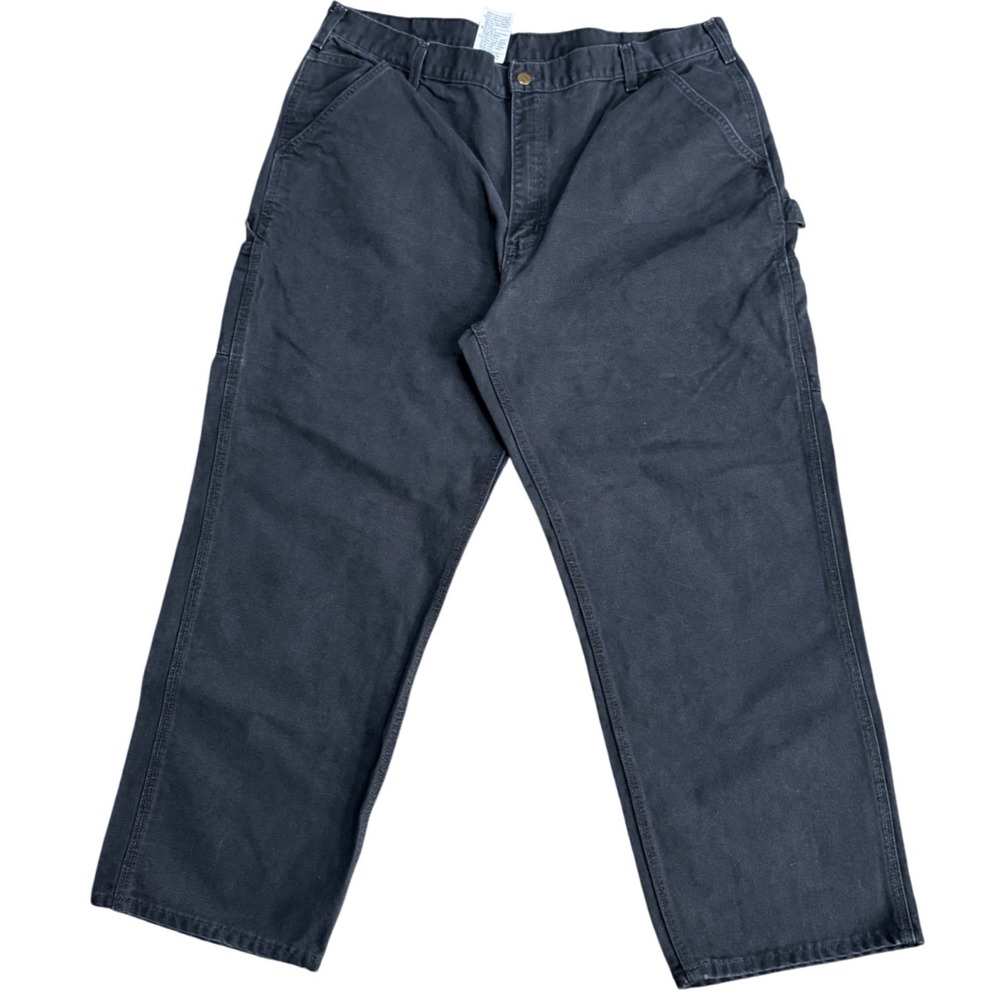 Carhartt B11 BLK Black Original Dungaree Fit Work Pants Mens 42x30 Canvas 42x29